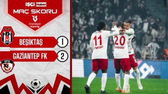 Beşiktaş, sahasında 10 kişi kalan Gaziantep FK'ye 2-1 mağlup oldu