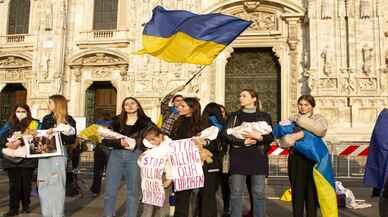 İtalya'da Ukrayna'ya destek gösterisi yapıldı