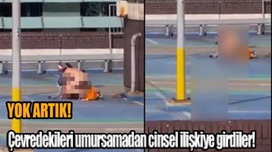 Yok artık! Çevredekileri umursamadan otoparkta cinsel ilişkiye girdiler!