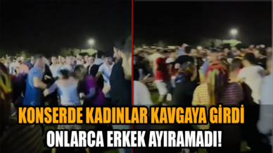 Konserde kadınlar kavgaya girdi: Onlarca erkek ayıramadı!