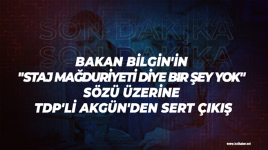 Bakan Bilgin'in "Staj mağduriyeti diye bir şey yok" sözü üzerine TDP'li Akgün'den sert çıkış