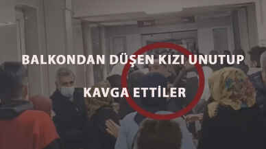 Balkondan düşen kızı unutup kavga ettiler