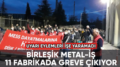 Birleşik Metal-İş 11 fabrikada greve çıkıyor