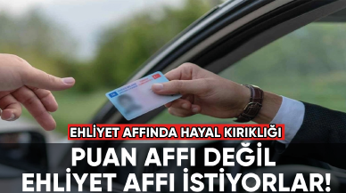 Ehliyet affında hayal kırıklığı. Puan affı değil, Ehliyet Affı istiyorlar!