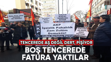 HKP, zamları boş tencerede fatura yakarak protesto etti