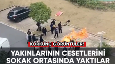 Korkunç görüntüler! Yakınlarının cesetlerini sokak ortasında yaktılar