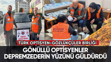 Gönüllü optisyenler depremzederin yüzünü güldürdü!