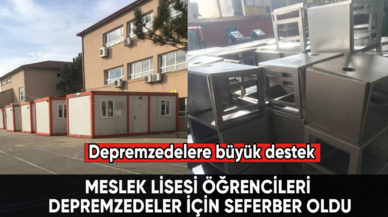 Meslek Lisesi öğrencileri depremzedeler için seferber oldu