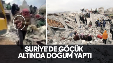 Suriye'de göçük altında doğum yaptı