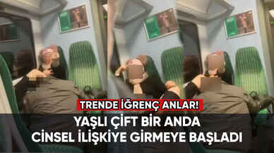 Yaşlı çift bir anda trende cinsel ilişkiye girmeye başladı!