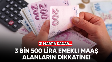 3 Bin 500 lira emekli maaş alanların dikkatine! 31 Mart'a kadar...