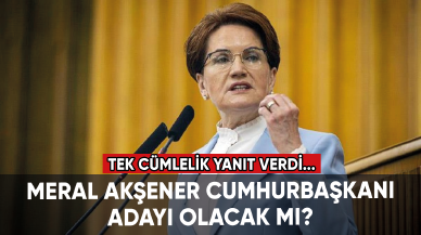 Meral Akşener cumhurbaşkanı adayı olacak mı? Tek cümlelik yanıt verdi...