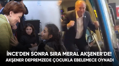 Muharrem İnce'den sonra sıra Meral Akşener'de! Akşener depremzede çocukla ebelemece oynadı