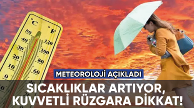 Sıcaklıklar artıyor, kuvvetli rüzgara dikkat