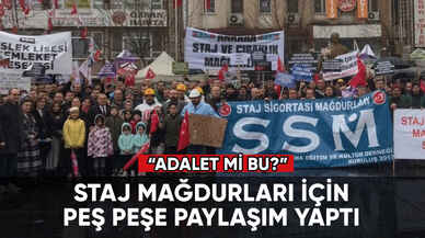 Staj mağdurları için peş peşe paylaşım yaptı: "Adalet mi bu?"