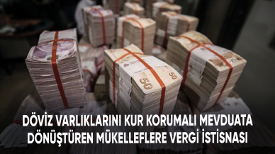 Döviz varlıklarını kur korumalı mevduata dönüştüren mükelleflere vergi istisnası