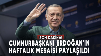 Cumhurbaşkanı Erdoğan'ın haftalık mesaisi paylaşıldı