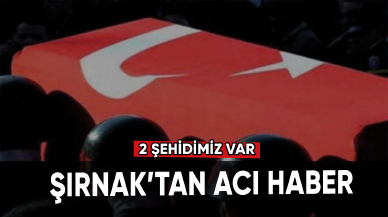 Şırnak'tan acı haber: 2 şehidimiz var