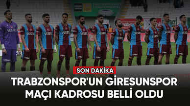 Trabzonspor'un Giresunspor maçı kadrosu belli oldu