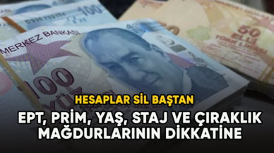 EPT, prim, yaş, staj ve çıraklık...Hesaplar sil baştan