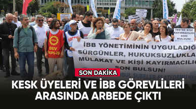 KESK üyelerinin İBB önündeki basın açıklamasında arbede çıktı