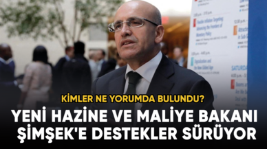 Yeni Hazine ve Maliye Bakanı Şimşek'e destekler sürüyor