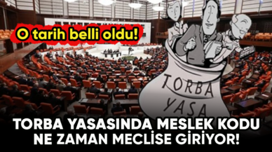 Torba yasasında meslek kodu ne zaman meclise giriyor!