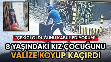 8 yaşındaki kızı bavula koyup kaçırdı