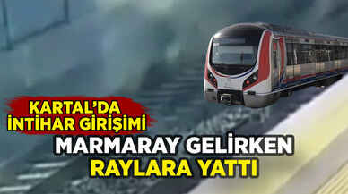 Kartal'da Marmaray gelirken raylara atladı: Tren üzerinden geçti