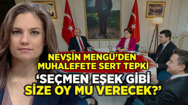 Nevşin Mengü'den muhalefete sert tepki: 'Seçmen eşek gibi size oy mu verecek?'