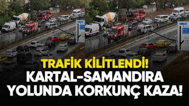 İstanbul Kartal'da feci kaza: Akaryakıt tankeri elektrik direğine çarptı!