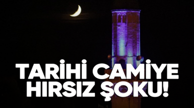 Tarihi cami minaresindeki paratonerin bakır borusu çalındı!