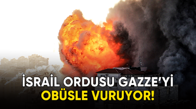 İsrail ordusu Gazze’yi obüsle vuruyor