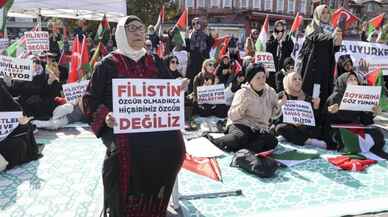 İstanbul'da kadınların Filistin'e destek eylemi sürüyor!