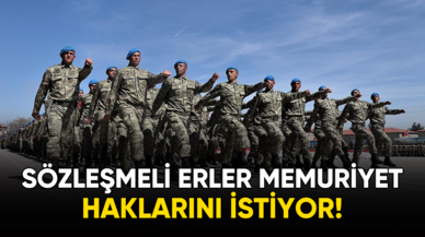 Sözleşmeli erler memuriyet haklarını istiyor