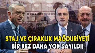 Staj ve çıraklık mağduriyeti bir kez daha yok sayıldı!