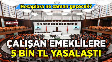 Çalışan emeklilere 5 bin TL teklifi yasalaştı: Hesaplara ne zaman yatacak?