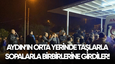 Aydın'ın orta yerinde sopalarla birbirlerine girdiler!