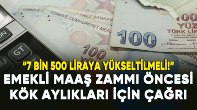 Emekli maaş zammı öncesi kök aylıkları için çağrı: 7 bin 500 liraya yükseltilmeli!