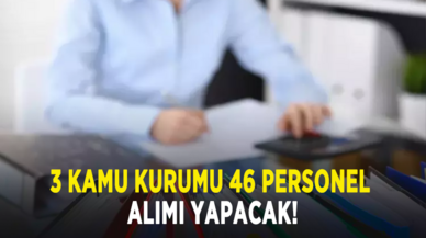 3 Kamu kurumu 46 personel alımı yapacak!