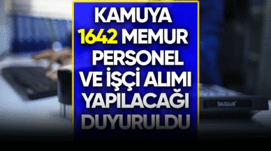 Kamuya 1642 memur personel ve işçi alımı başladı