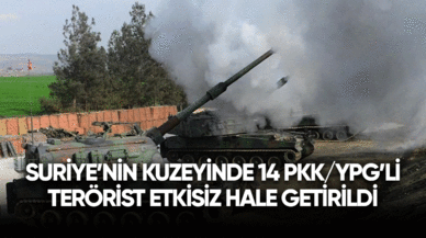 Suriye'nin kuzeyinde 14 PKK/YPG'li terörist etkisiz hale getirildi