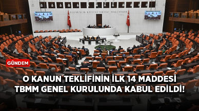 O kanun teklifinin ilk 14 maddesi TBMM Genel Kurulunda kabul edildi!