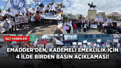 Emeklilikte Adalet Derneği (EMADDER), kademeli emeklilik için 4 ilde birden basın açıklaması düzenledi!