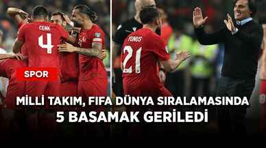 Milli Takım, FIFA dünya sıralamasında 5 basamak geriledi