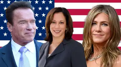 ABD'li ünlü oyuncular Arnold Schwarzenegger ve Jennifer Aniston'dan Harris'e destek!