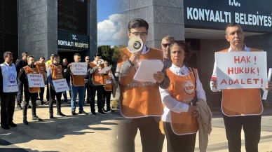 Konyaaltı Belediyesi'nde protesto! İşçi ve memurlar eksik yatırılan maaşlarına isyan etti