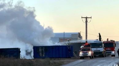 Tekirdağ'da konteyner üretim tesisi alev alev yandı!