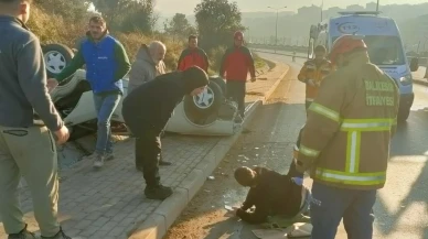 Fiat Tofaş takla attı: Sürücü hastaneye kaldırıldı