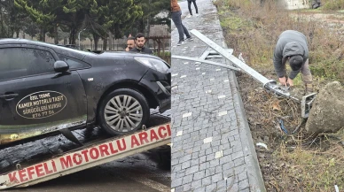 Samsun'da sürücü kursu eğitim aracı su kanalına düştü! 2 yaralı